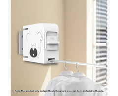 SOGA 160mm Wall-Mounted Clothes Line Dry Rack Retractable Space-Saving Foldable Hanger White