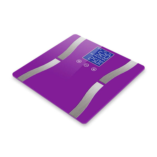 SOGA 2X Digital Body Fat Scale Bathroom Scales Weight Gym Glass Water LCD Purple/Pink