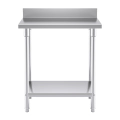 SOGA Commercial Catering Kitchen Stainless Steel Prep Work Bench Table with Back-splash 80*70*85cm