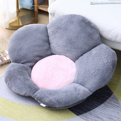 SOGA 2X Dark Gray Whimsical Big Flower Shape Cushion Soft Leaning Bedside Pad Floor Plush Pillow Home Decor