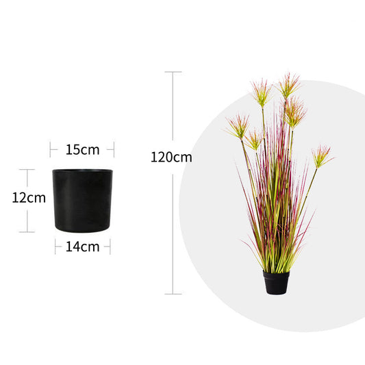 SOGA 120cm Purple-Red Artificial Indoor Potted Papyrus Plant Tree Fake Simulation Decorative