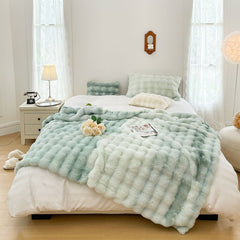 SOGA 2X 200cm Light Green Fuzzy Super Soft and Cozy Fluffy Throw Blanket