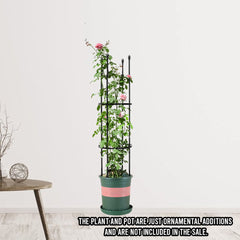 SOGA 2X 103cm 4-Bar Plant Frame Stand Trellis Vegetable Flower Herbs Outdoor Vine Support Garden Rack with Rings