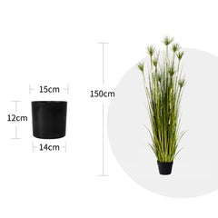 SOGA 4X 150cm Cyperus Papyrus Plant Tree Artificial Green Grass, Home Or Office Indoor Greenery Accent