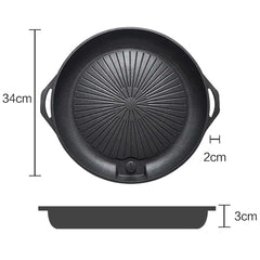 SOGA 2X Portable Korea BBQ Butane Gas Stove Stone Grill Pot Non Stick Coated Round Plate