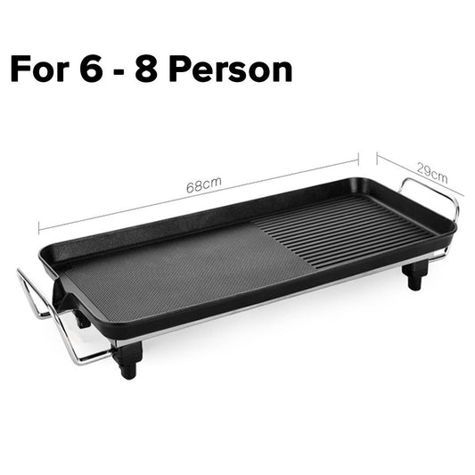 SOGA 2X 68cm Electric BBQ Grill Teppanyaki Plate Non-Stick Surface Hot Plate Kitchen 6-8 Person