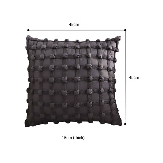 SOGA 2X 45cm Black Medieval style Puff Rivet Square Product Throw Pillow