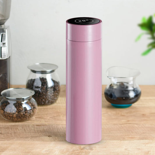 SOGA 2X 500ML Stainless Steel Smart LCD Thermometer Display Bottle Vacuum Flask Thermos Pink