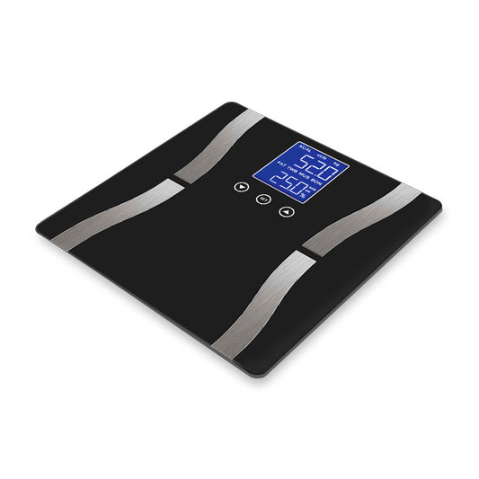 SOGA 2X Glass LCD Digital Body Fat Scale Bathroom Electronic Gym Water Weighing Scales Black