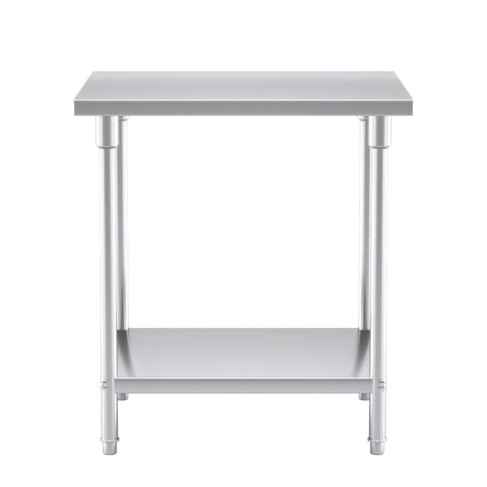 SOGA 2-Tier Commercial Catering Kitchen Stainless Steel Prep Work Bench Table 80*70*85cm