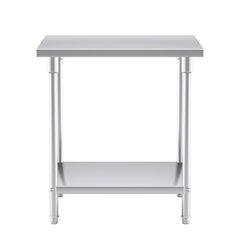 SOGA 2-Tier Commercial Catering Kitchen Stainless Steel Prep Work Bench Table 80*70*85cm