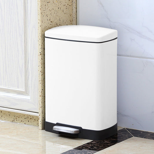 SOGA 4X Foot Pedal Stainless Steel Rubbish Recycling Garbage Waste Trash Bin Rectangular Shape 12L White