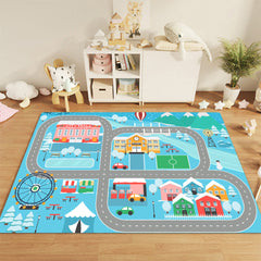 SOGA 2X 120cm Kids Rug Street Map Play Mat Educational Baby Theme Park Area Rugs