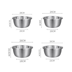 SOGA 2X Stainless Steel Nesting Basin Colander Perforated Kitchen Sink Washing Bowl Metal Basket Strainer Set of 4