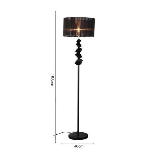 SOGA Floor Lamp Metal Base Standing Light with Dark Shade Tall Lamp