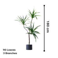 SOGA 4X 180cm Green Artificial Indoor Brazlian Iron Tree Fake Plant Decorative 3 Heads