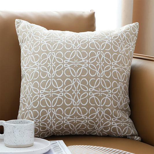 SOGA 2X 50cmThrow Pillow White and Beige Geometric Pattern Accent for Home Decor