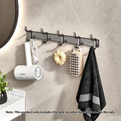 SOGA 2X 37cm Wall Mounted Towel Rack Space-Saving Hanger Organiser with Durable Hooks