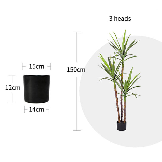 SOGA 2X 150cm Artificial Natural Green Dracaena Yucca Tree Fake Tropical Indoor Plant Home Office Decor