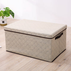 SOGA 2X Small Beige Non-Woven Diamond Quilt Grid Fabric Storage/ Organizer Box