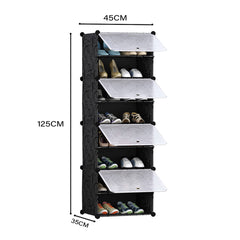 SOGA 8 Tier Shoe Rack Organizer Sneaker Footwear Storage Stackable Stand Cabinet Portable Wardrobe with Cover