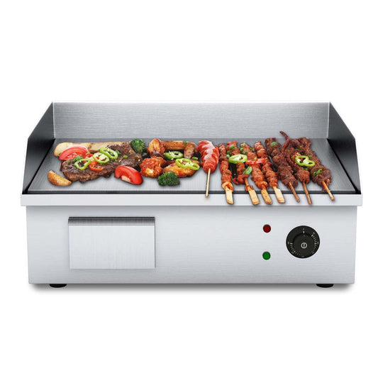 SOGA 2X Electric Stainless Steel Flat Griddle Grill BBQ Hot Plate 2200W