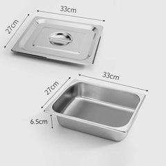 SOGA 2X Gastronorm GN Pan Full Size 1/2 GN Pan 6.5cm Deep Stainless Steel Tray With Lid