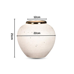 SOGA 21x22cm Plain White Small Ceramic Flower Vase Elegant Living Room Home Decor