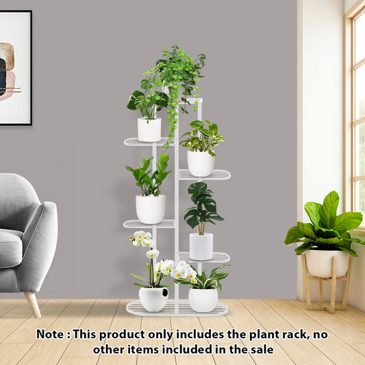 SOGA 2X 6 Tier 7 Pots White Metal Plant Rack Flowerpot Storage Display Stand Holder Home Garden Decor