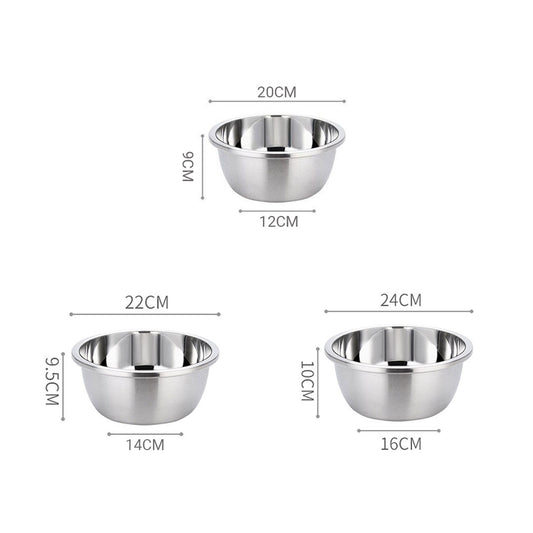 SOGA Stainless Steel Nesting Basin Colander Perforated Kitchen Sink Washing Bowl Metal Basket Strainer Set of 3