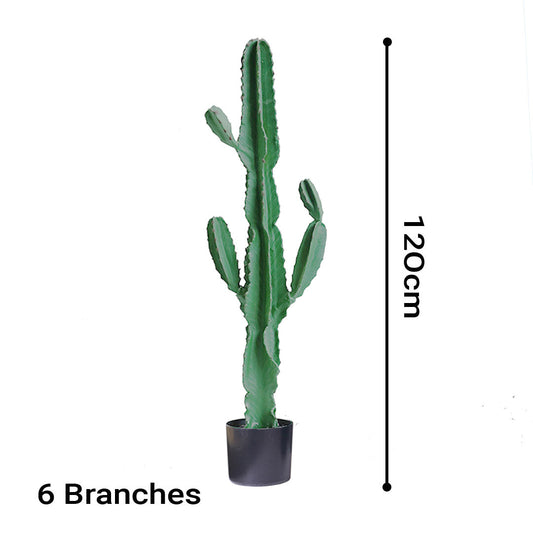 SOGA 2X 120cm Green Artificial Indoor Cactus Tree Fake Plant Simulation Decorative 6 Heads