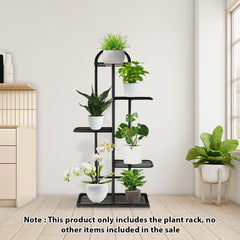 SOGA 2X 5 Tier 6 Pots Black Metal Plant Stand Flowerpot Display Shelf Rack Indoor Home Office Decor