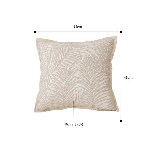 SOGA 45cm Elegant Palm Leaf Texture & Jacquard Square Throw  Pillow