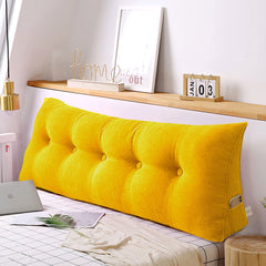 SOGA 120cm Yellow Triangular Wedge Bed Pillow Headboard Backrest Bedside Tatami Cushion Home Decor