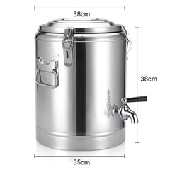 SOGA 2X 22L Stainless Steel Insulated Stock Pot Dispenser Hot & Cold Beverage Container With Tap