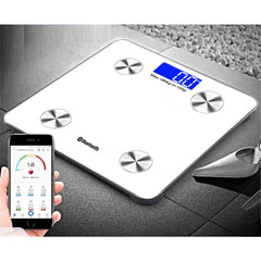 SOGA Wireless Bluetooth Digital Body Fat Scale Bathroom Health Analyser Weight White