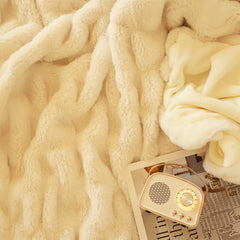 SOGA 2X 150x200cm Throw Blanket White Double Layer Rabbit Fur Cozy Comfort with Stylish Decor