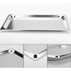 SOGA 6X Gastronorm GN Pan Full Size 1/1 GN Pan 2cm Deep Stainless Steel Tray with Lid