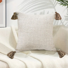 SOGA 45cm Beige Pillow Textured Throw Cover, Luxurious Rib Knit Ribbed Cotton Throw Pillow