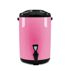 SOGA 4X 18L Stainless Steel Insulated Milk Tea Barrel Hot and Cold Beverage Dispenser Container with Faucet Pink