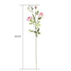 SOGA 67cm Green Glass Tall Floor Vase and 12pcs Pink Artificial Fake Flower Set