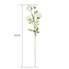 SOGA 85cm Green Glass Tall Floor Vase and 12pcs White Artificial Fake Flower Set