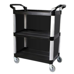 SOGA 3 Tier Covered Food Trolley Food Waste Cart Storage Mechanic Kitchen with Bins