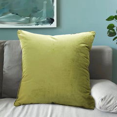 SOGA 45cm Subtle Fluorescent Green Foliage Velvet Square Throw Pillow