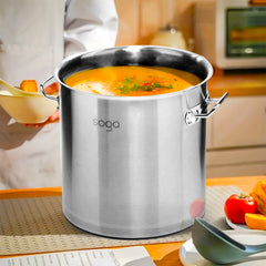 SOGA Stock Pot Top Grade Thick Stainless Steel Stockpot 18/10