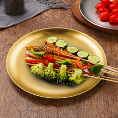 SOGA 23cm Premium Gold Grilling Plate  Durable  Heat Resistant Perfect for BBQs and Outdoor Cooking Kitchen Essential