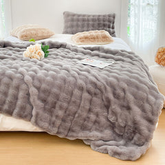 SOGA 2X 200cm Grey Fur Fuzzy Super Soft and Cozy Fluffy Throw Blanket