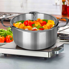 SOGA 2X Stainless Steel 28cm Casserole With Lid Induction Cookware