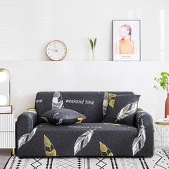 SOGA 1-Seater Feather Print Sofa Cover Couch Protector High Stretch Lounge Slipcover Home Decor