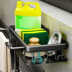 SOGA 2X 34cm Kitchen Sink Storage Organiser Space Saving Adhesive Shelf Rack